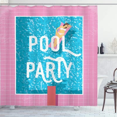 ABAKUHAUS Pool-Party Douchegordijn – Badkamer 175x180 cm – Veelkleurig