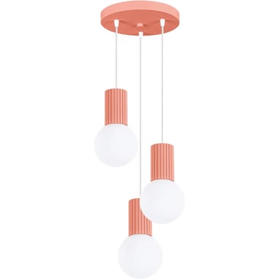Sollux Lighting Hanglamp Halo - G9 - perzik - aluminium/glas - 25x25x125cm