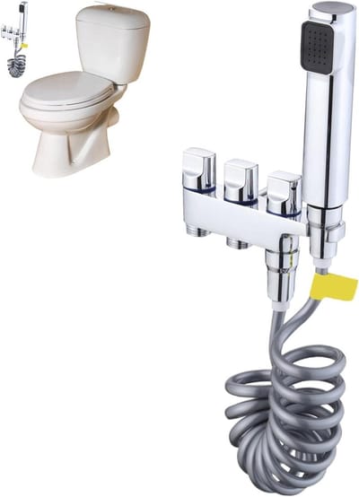 Toilet Bidet Sprayer - Douche Toilet - Persoonlijke Hygiëne - Roestvrij Staal - 1.5 Meter Slang - Verchroomd