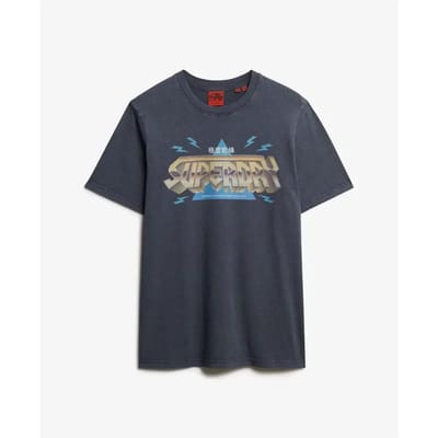 Superdry - Rock Band Logo T-shirt met relaxte pasvorm - Heren - T-shirts