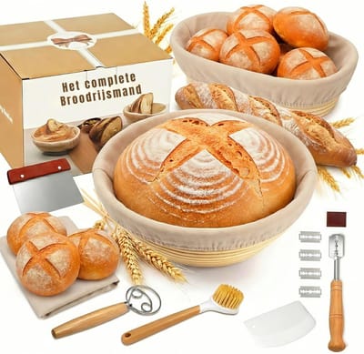 REN®Zuurdesem Starter Set - Zuurdesem - Zuurdesem Starterset - 800 ml Zuurdesem Starter Kit - Ideaal voor Beginners en Professieel Gebruik - Bruin- 26cm x 16cm x 23cm;1.5 kg