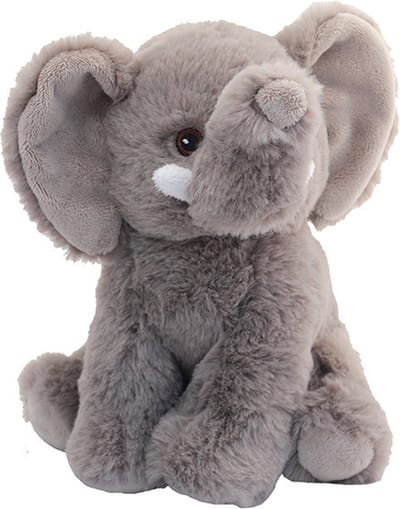Nature Planet Pluche knuffel olifant - grijs - 19 cm - Savanne knuffeldieren