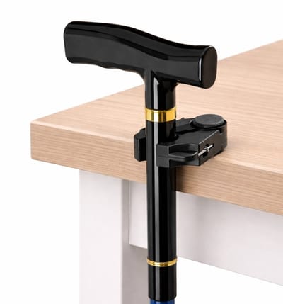 Stokkikker Wandelstokhouder – Anti-Slip Stokhouder voor Wandelstok of Krukken – Stok Clip voor Tafel – Past Ø 1,6-2,5 cm – Hulpmiddel voor Wandelstok – Lichtgewicht 20 g