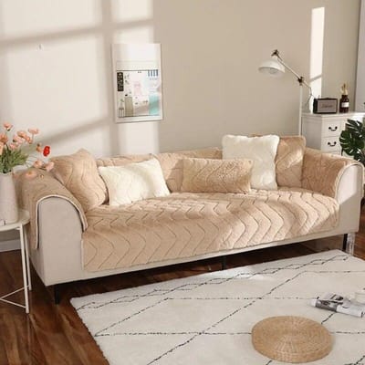 Antislip Eenvoudige Universele Bankhoes Kussen Pluche Bankkussen Volledige Set Winter Verdikt 70x70cm 1pcs