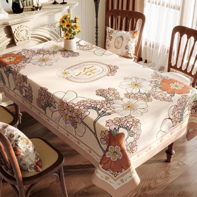 PVC wasvrij bedrukt tafelkleed waterdicht oliebestendig brandwerend tafelkleed briefpatroon rechthoekig tafelkleed 80x120cm 1pcs