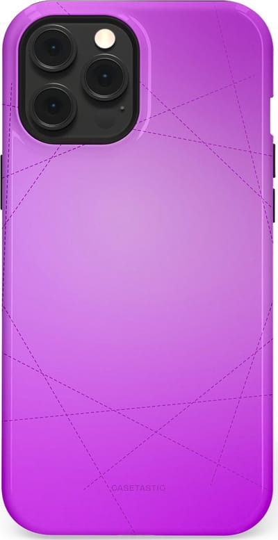 Casetastic Hoesje Geschikt voor Apple iPhone 12 Pro Max Magsafe - Stijlvolle Beschermende Duo-layer Case - Emily in het paars