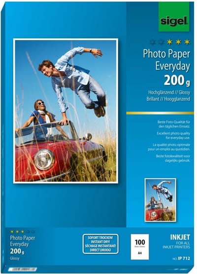 Inkjetfotopapier Sigel A4 - Everyday+ 200grs wit 100 vel