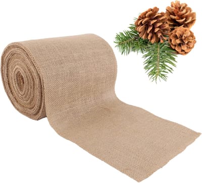 Jute tafelloper, 20 cm x 20 m, Jute Band Breed, Natuurlijke Jute Band voor Woondecoratie, Boerderijfeest, Rustieke Tafeldecoratie, Communie, Bruiloft