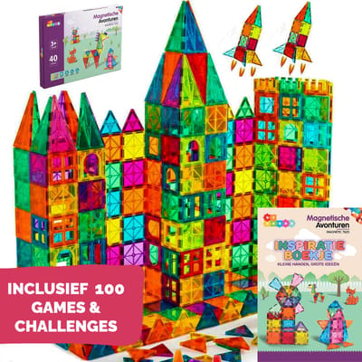 Magnetic Tiles - 40 stuks - Magnetisch Speelgoed - Constructiespeelgoed Meisjes Jongens - Magna Magnetische Tegels Educatief Mind Blokken Montessori Kinderspeelgoed 3 Jaar, 4 jaar, 5 jaar, 6 jaar, 7 jaar, 8 jaar - Speelgoed Cadeautjes Creatief