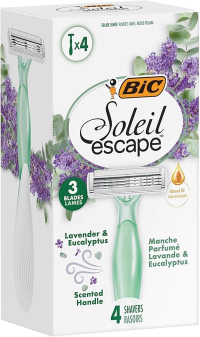 Dames Scheermesjes met 3 Blades en Vochtstrip – Lente Geur van Lavendel en Eucalyptus – Verpakking van 4