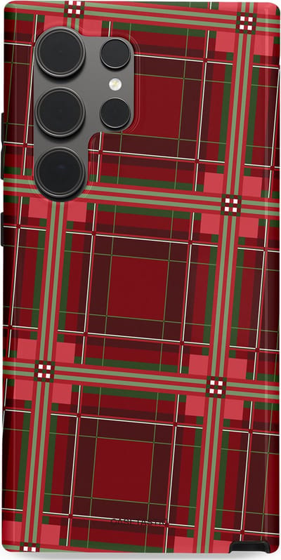 Casetastic Hoesje Geschikt voor Samsung S24 Ultra - Stijlvolle Beschermende Duo-layer Case - Schots Ruit Rood - Tartan Royal Stewart Plaid