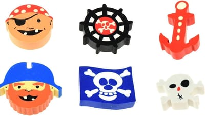 Toi Toys Piraten gummen in doos 6 stuks