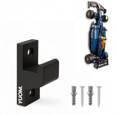 YUOM Wandhouder geschikt voor LEGO Technic RB20 42206 Red Bull Racing F1 Auto – Wall Mount – incl. schroeven & pluggen