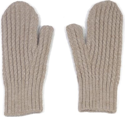 Basic gebreide wanten zandkleur - beige wanten voor dames - one size - acryl - STUDIO Ivana