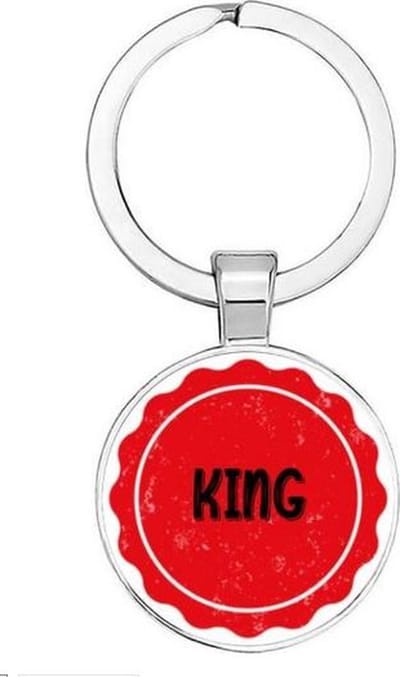 Akyol - king Sleutelhanger - King - iemand die zichzelf of jij de koning vindt - koning - king - sleutelhanger - 2,5 x 2,5 CM
