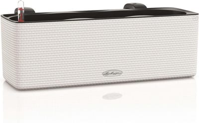 LECHUZA CUBE Color Triple - Plantenbak - met uitneembare binnenbak - met bewateringssysteem - ALL-IN-ONE set - wit