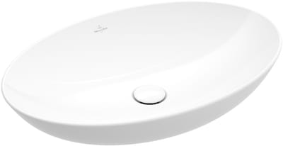 Villeroy & Boch Loop&Friends - Opzetwastafel, 62x42 cm, met overloop, CeramicPlus, alpine wit 4A4800R1