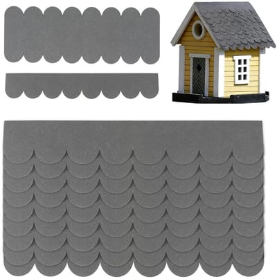 Zelfklevende Dakshingles - Dakbedekking Strips - Kleine Huisjes Afwerken - Waterdicht Viltmateriaal - 30x5 cm en 30x11 cm - Grijs