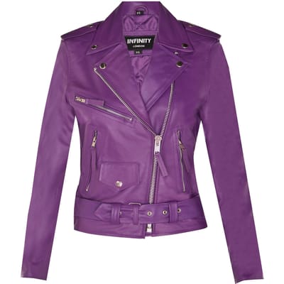Dames rundleer bikerjack-Mansfield