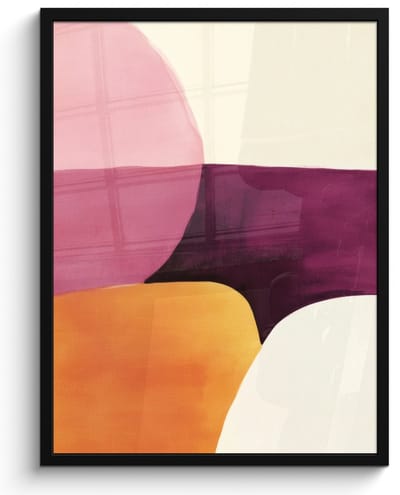 Poster in lijst - Fotolijst 50x70 cm - Posters - Vormen - Abstract - Kleurrijk - Posterlijst zwart - Decoratie - Wanddecoratie woonkamer - Muurdecoratie slaapkamer