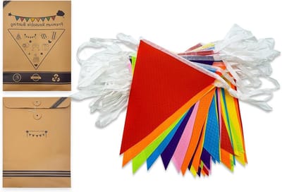 SnelShoppen - 30M 84 stks Multicolor Vlaggenlijn Banner Party Decoratie, Waterdicht voor Indoor Outdoor Verjaardag, Baby Shower, Wieden Party Decorati