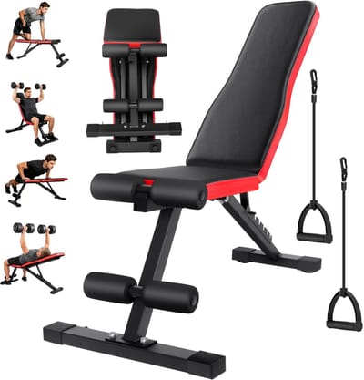 Golaro Fitnessbank - Halterbank - Opvouwbaar Verstelbaar Trainingsbank - Bank voor Bankdrukken - Rugtrainer en Buiktrainer - Zwart