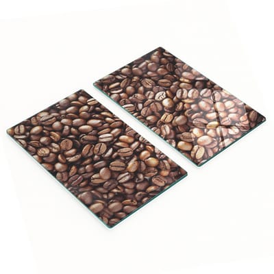 Glazen serveerplanken met koffieboonmotief, 2x30x52 cm