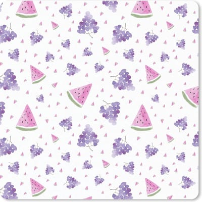 Muismat 20x20 cm - Mousepad Druiven - Watermeloen - Design - Pastel - Muismatten