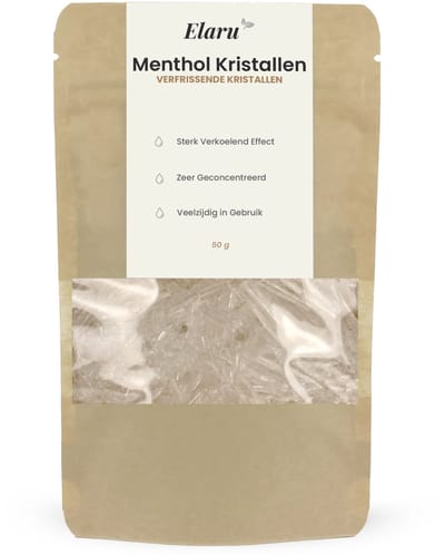 Menthol Kristallen 100% Puur - 50g - Uit Pepermuntolie - Voor DIY, Aroma & Sauna Gebruik - Elaru