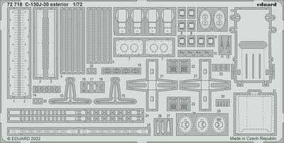 Eduard Modelbouwdecoratie - 72718 Exterior for C-130J-30 - Photo-etch