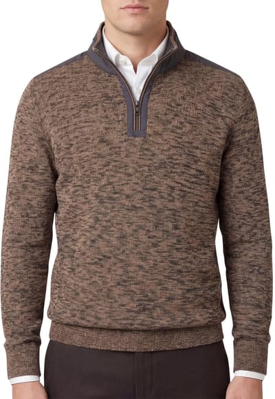 CASA MODA comfort fit schipperstrui - bruin - zwart