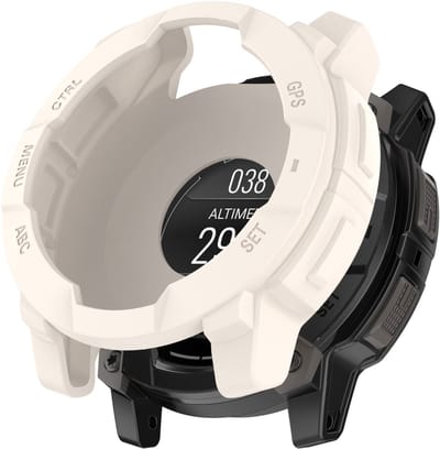 Stravo TPU Beschermhoesje geschikt voor Garmin Instinct 3 (45mm) – Rugged Bescherm Case – Flexibele TPU Bumper – Starlight