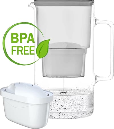 Waterfilterkan 2,5L - Karaf is ook geschikt voor Brita MAXTRA waterfilter patronen - incl. 1 filterpatroon - Waterkan - Kleur Grijs