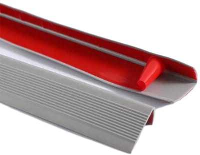 Non-slip trapneus strips, zelfklevende vinyl randafwerking, PVC rubberen hoekbescherming voor trappen (50x25mm, grijs)