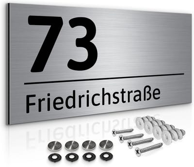 Gepersonaliseerd Huisnummerbord Dibond Weerbestendig Br. 42xH. 21 cm