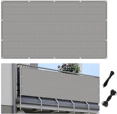 Weerbestendige Inkijkbescherming voor Balkon of Tuinhek - Lichtgrijs 80 x 680 cm