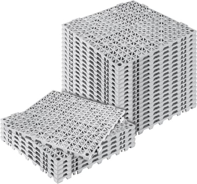 Modulaire Vloertegels - In elkaar grijpende Matten - Veilige Douche Vloer - Antislip Drainage - 24 stuks - Grijs