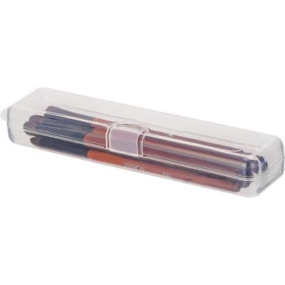 Transparante Bureau Organizer Boxen, Flip-Top Ontwerp Voor Gemakkelijke Toegang En Organisatie, Stofdichte Reis Opbergdozen Voor Make-up Kwasten 1pc schoon