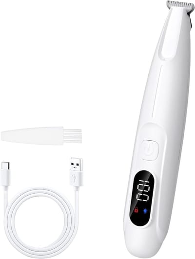 Elektrische Honden- en Kattenhaartrimmer met UV- en LED-verlichting - Draadloze Stille Trimmer met LCD-display en Kinderbeveiliging - Ideaal voor Huisdierenverzorging