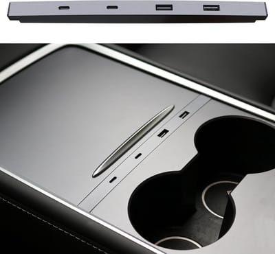 Famanu – Auto USB Hub Charger, Ondersteuning USB-C Snelle Opladen, Centrumconsole Multiport Telefoon Charger Dockingstation Adapter Accessoires