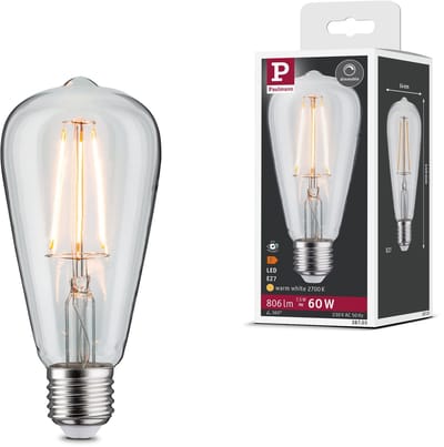 Filament 230 V LED-kolf ST64 E27 806lm 7,5W 2700K dimbaar Helder