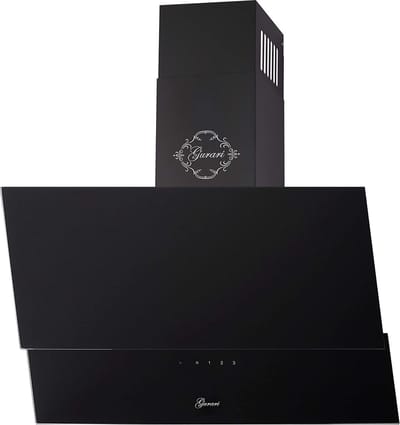 GURARI Waaiermondstuk GCH D 268 BL 8 PRIME N, Afzuigkap 80cm, Zwart glas, Wandmondstuk, 1000m³/h