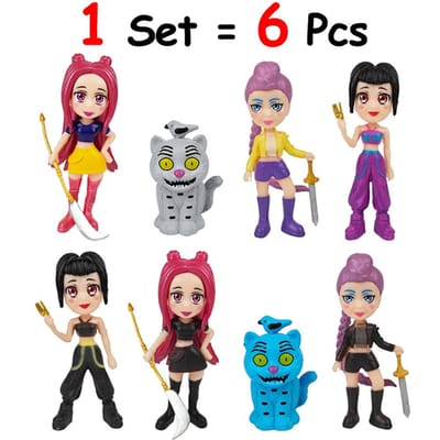 8 stuks/Set Kpop Demon Hunt Serie Figuur Mini Tijger Figuur Speelgoed Bureau Decoratie Figuur Pop Beeldjes Ornament Kerst Kindercadeaus gray