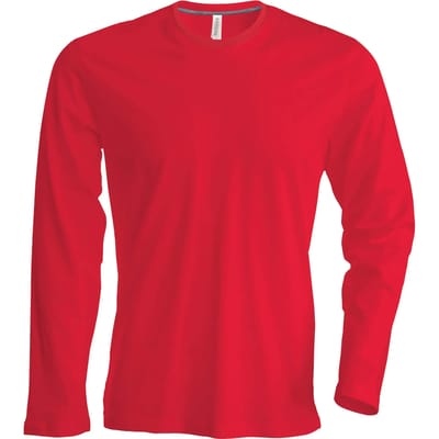 Kariban T-shirt ronde hals lange mouwen K359 - Red - L