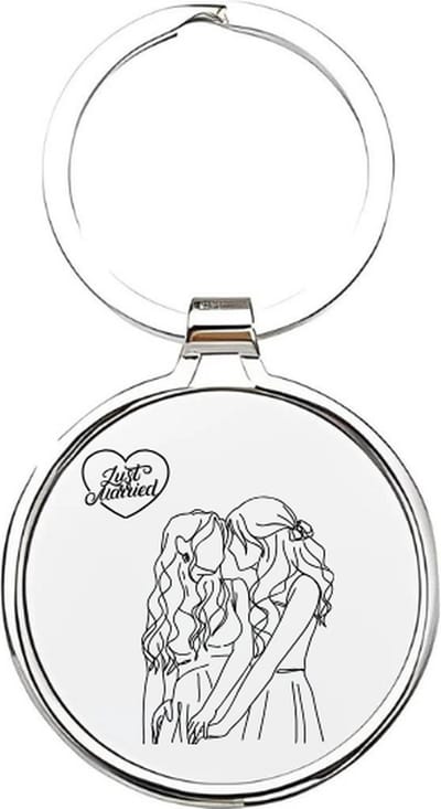 Akyol - trouwerij Sleutelhanger - Trouwen - bruidspaar - just married - trouwdag - bruiloft - bruid - bruidegom - feestje - liefde - relatie - samenzijn - love - i love you - wil je met me trouwen - trouwring - 4 x 7,5 CM