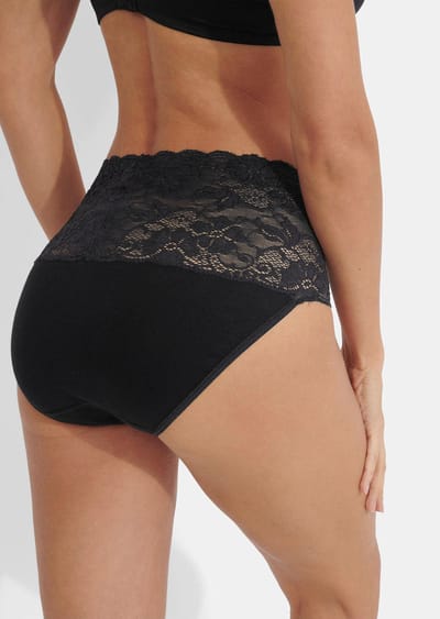 Tailleslip van katoen in een set van 2 - zwart - Gr. 44 van Goldner Fashion