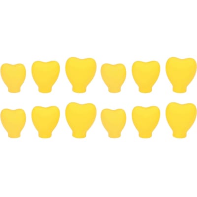 12 Stuks Make-up Kwastbeschermers Gele Hartvorm Zacht Flexibel Lichtgewicht Siliconen Cosmetische Kwast yellow