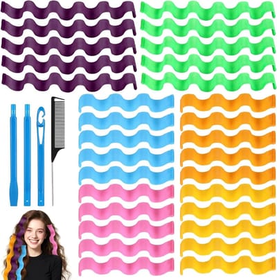 Krulspelden zonder hitte - Haarrollers set - Haar krullen - Hittevrij en zacht - 30 stuks 2 lengtes - 6 kleuren