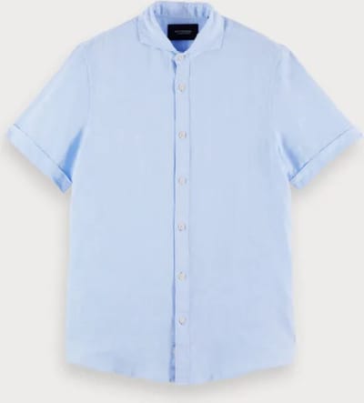 Scotch & Soda Linnen Overhemd - Blauw - Maat S
