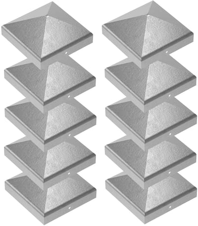 Houten palen 9 x 9 cm voor piramidevormige overkapping, hekafdekkappen 90 mm, gegalvaniseerd en roestvrij staal